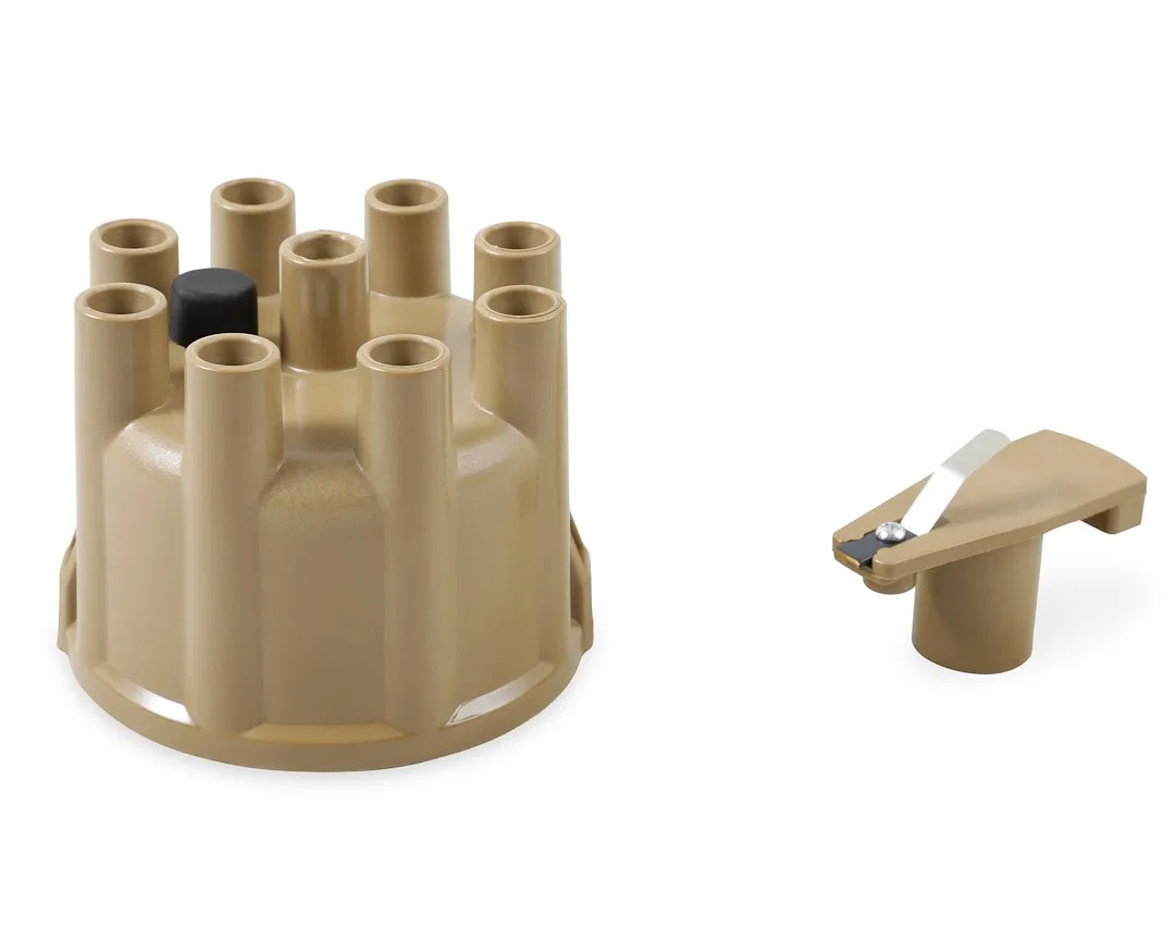 8320ACC – ACCEL Distributor Cap and Rotor Kit, Clamp Down Socket Style Posts Tan